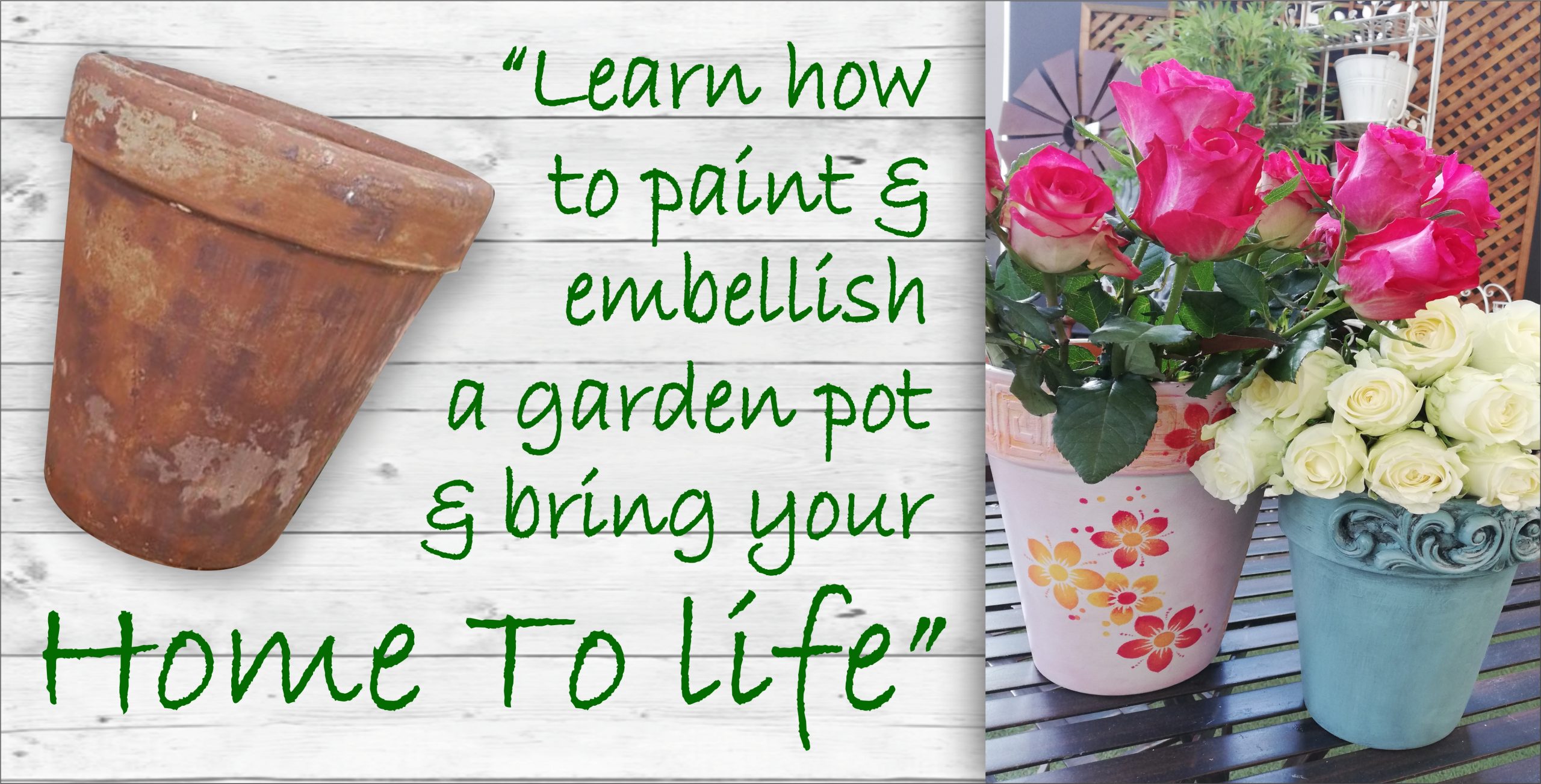 Learn How to paint a garden pot