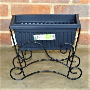 Small Planter Box Ridged with Metal Stand