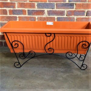 Large Planter Box Ridged with Metal Stand